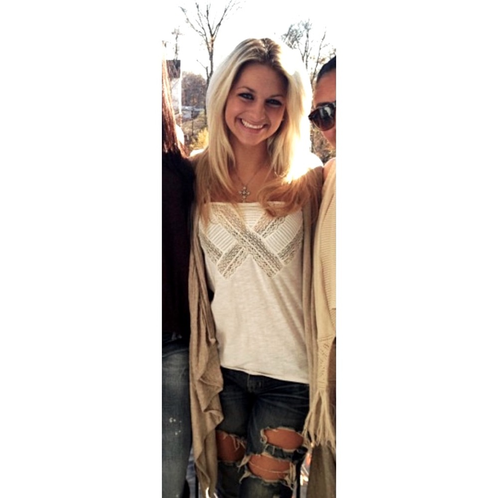 Partial Lace spaghetti strap shirt